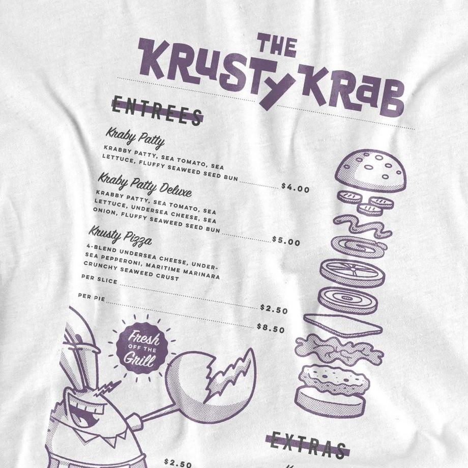 Nickelodeon  Krusty Krab Menu Maglietta 