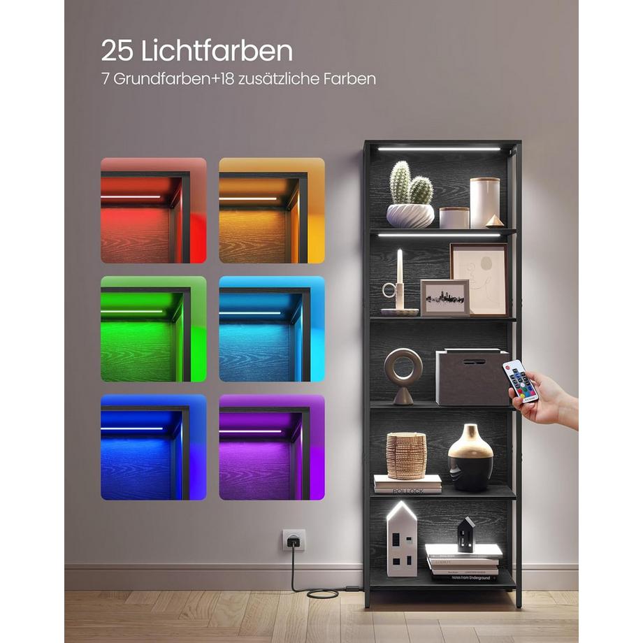 Songmics Bücherregal mit LED-Beleuchtung  