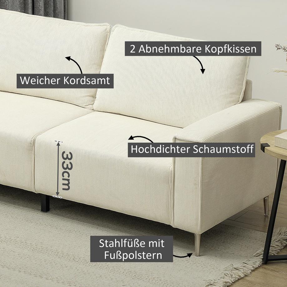 HOMCOM 3 Sitzer Sofa  