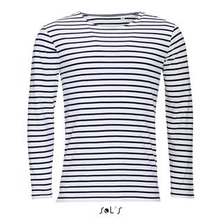 SOLS Marine Gestreiftes Langarm T-Shirt  