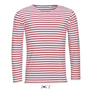 SOLS Marine Gestreiftes Langarm T-Shirt  