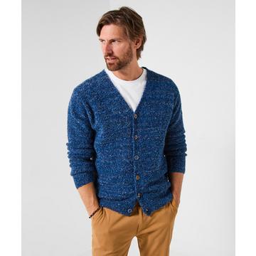 Superweiche V-Ausschnitt-Strickjacke mit Kontrastknöpfen
