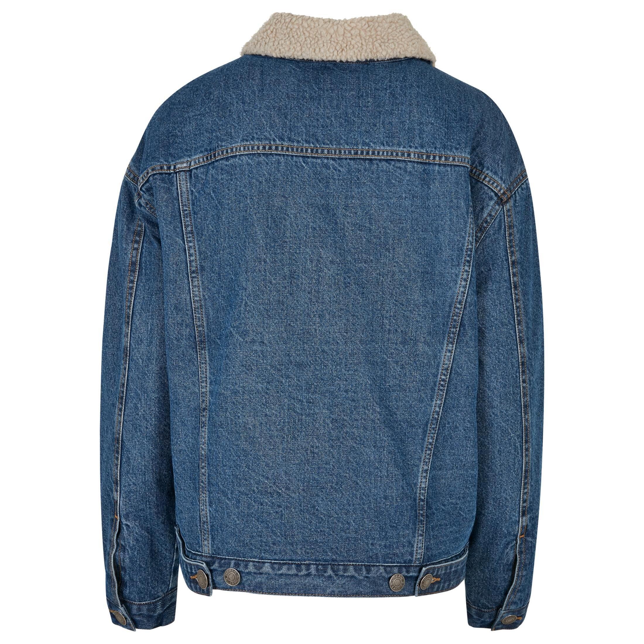 URBAN CLASSICS Veste en jean oversize à col Sherpa  