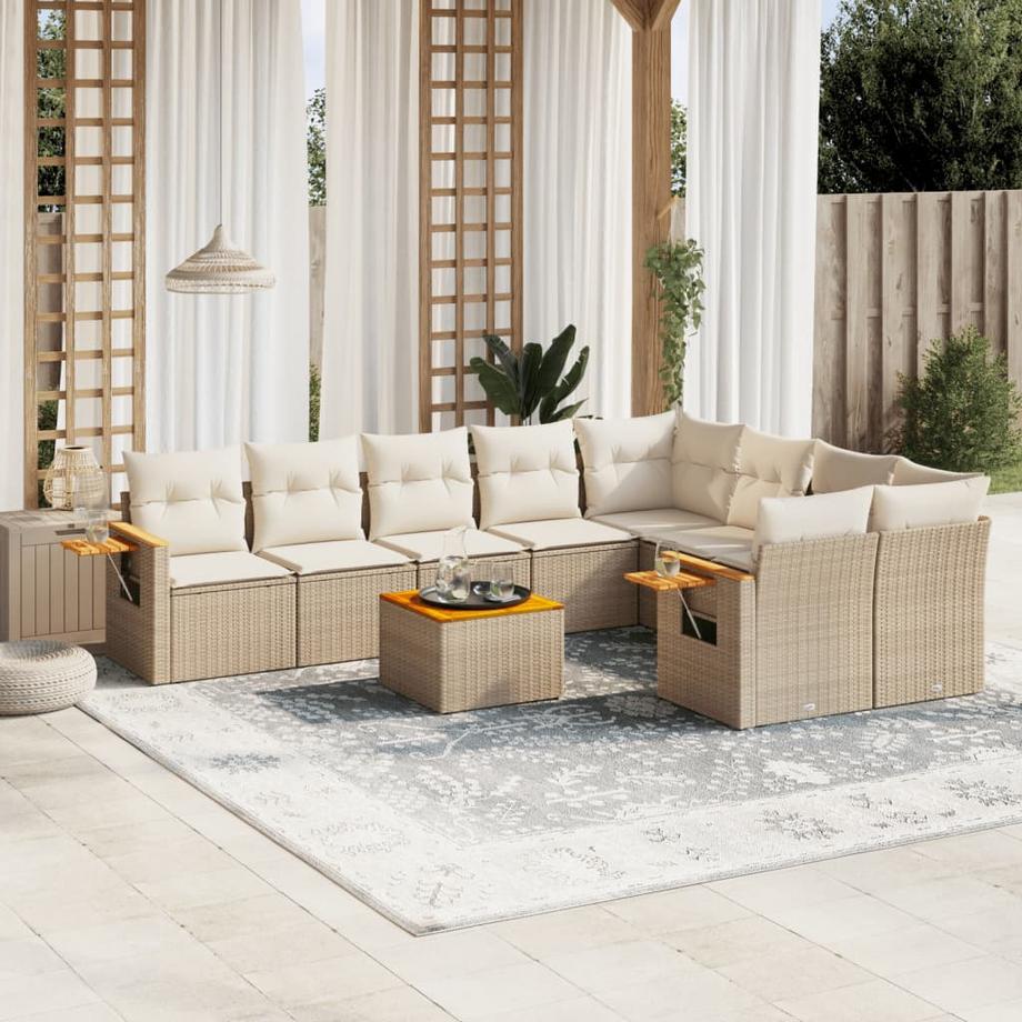 VidaXL Ensemble de canapés de jardin rotin synthétique  