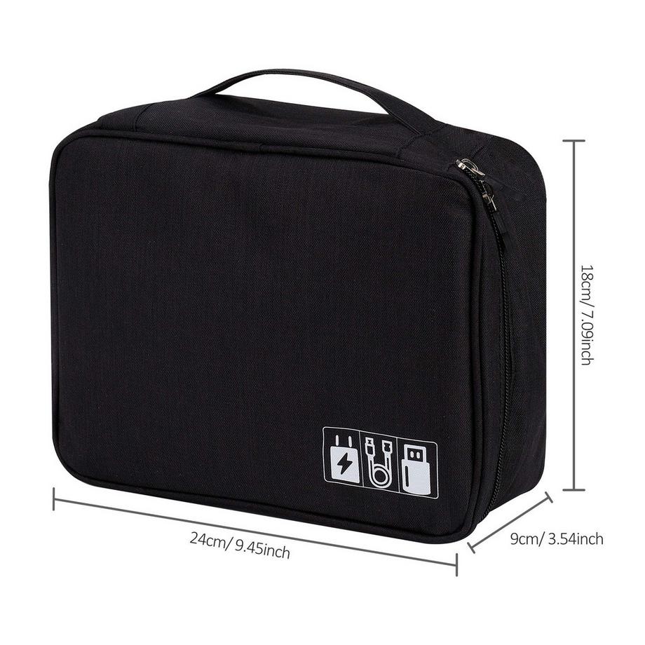 Only-bags.store  Sacoche électronique Grand organiseur pour accessoires électroniques Sac étanche pour câbles Cartes SD Disques durs Banque d'énergie Clé USB 