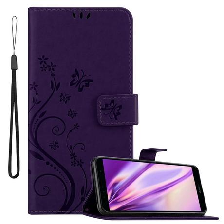 Cadorabo  Hülle für Honor 7A  Huawei Y6 PRIME 2018 Blumen Design Magnetverschluss 