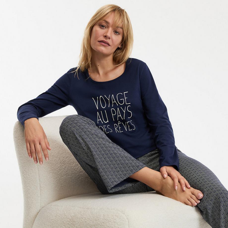 Pyjama mit langen Ärmeln aus Baumwoll-Jersey