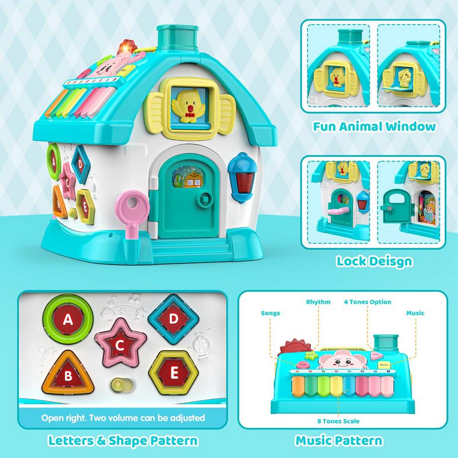 Activity-board  Jouet de Bébé Maison d'Activité Multifonction avec Son 