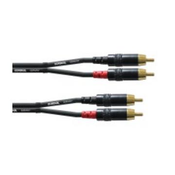 Cordial CFU 3 CC Audio-Kabel 3 m 2 x RCA Schwarz
