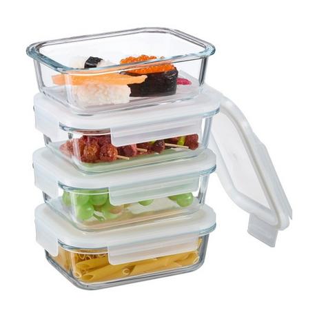 Northix Barattoli di vetro con coperchio in un set  