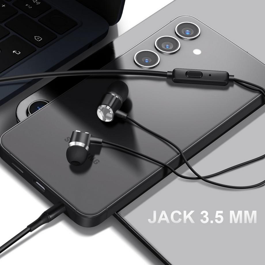 Avizar  Écouteurs Jack 3.5mm Micro Noir, LinQ 
