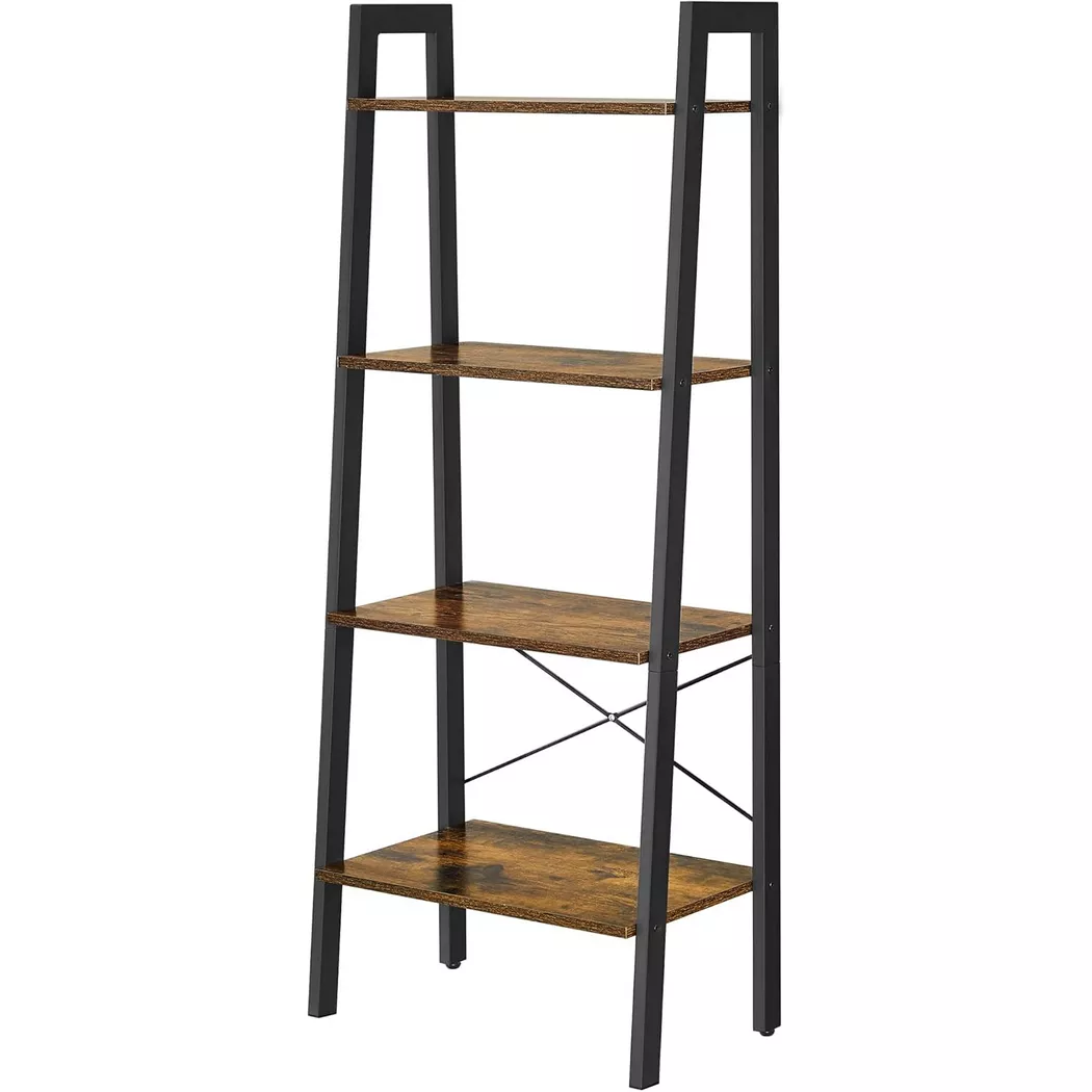 bibliothèque cyrus - 56 x 34 x 137,5 cm - marron rustique/noir