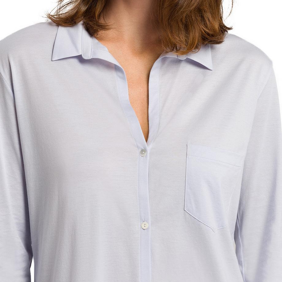 HANRO Cotton Deluxe Langarm Nachthemd  
