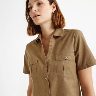 La Redoute Collections Halblanges Halbleinenkleid  