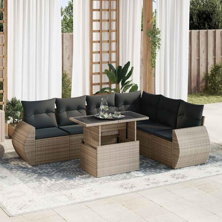 VidaXL set di divani da giardino Polirattan  