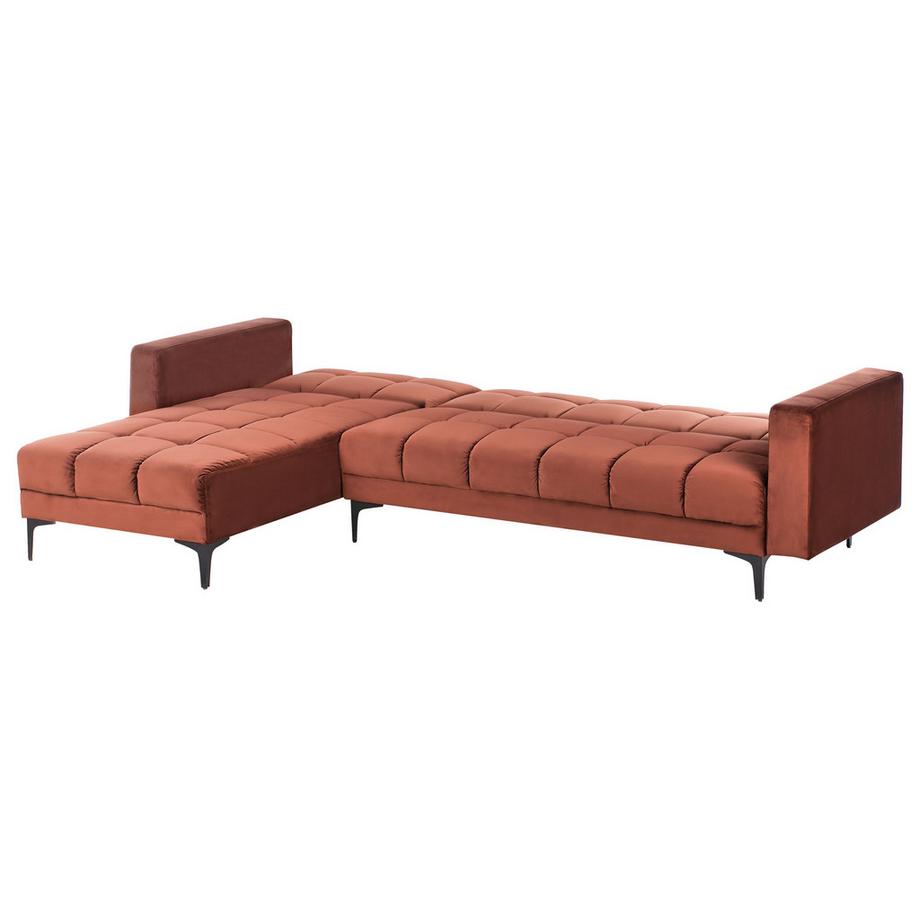 Beliani Rechtsseitiges Ecksofa aus Samtstoff  ALNES  