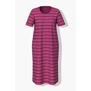 Ulla Popken Camicia da notte a righe scollo rotondo mezze maniche  