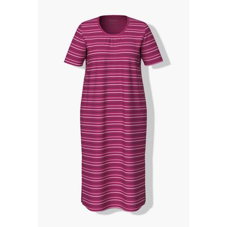 Ulla Popken Camicia da notte a righe scollo rotondo mezze maniche  