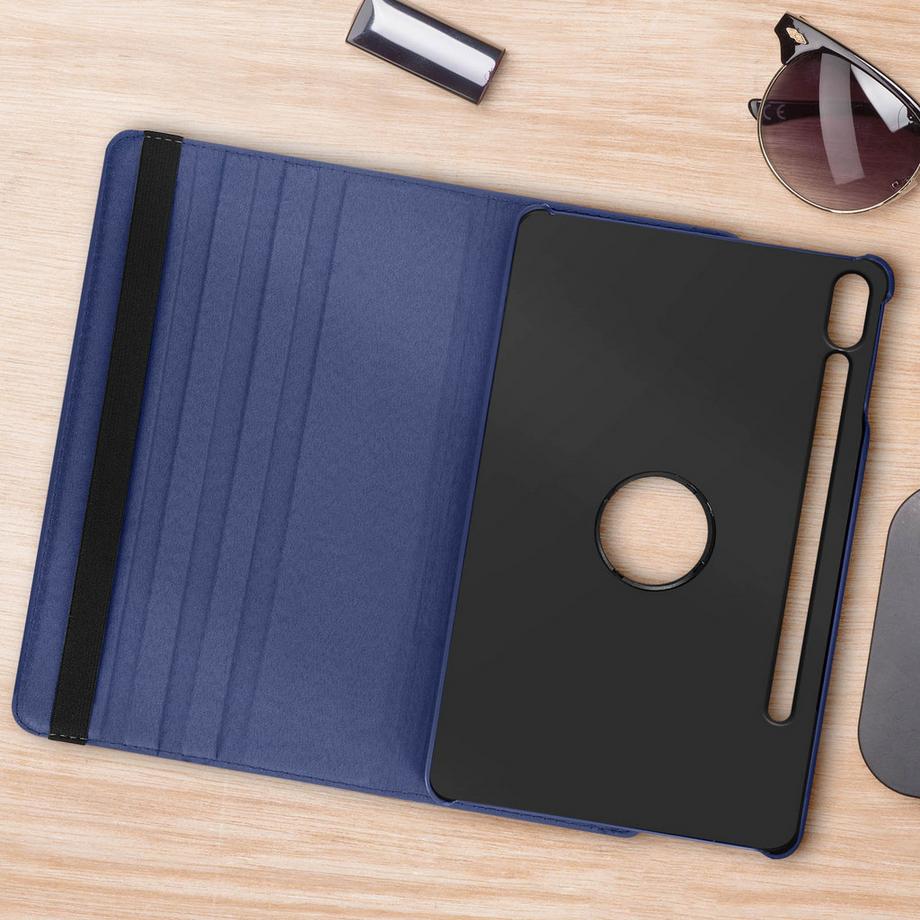 Avizar  Etui Galaxy Tab S9, Rotatif bleu nuit 