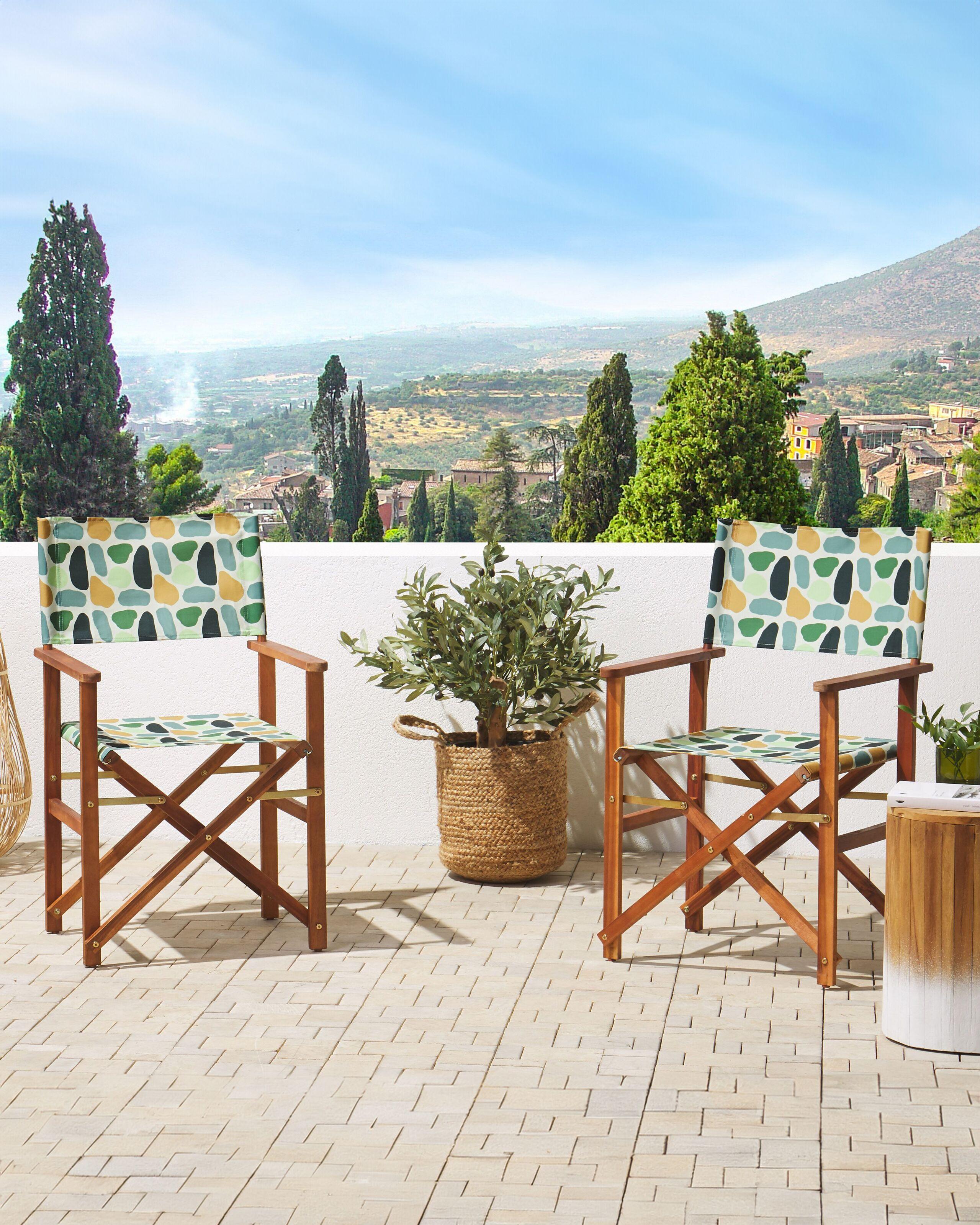 Beliani Set di 2 sedie da giardino en Tessuto Moderno CINE  