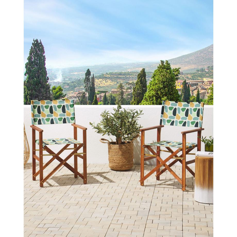 Beliani Gartenstuhl 2er Set aus Stoff Modern CINE  