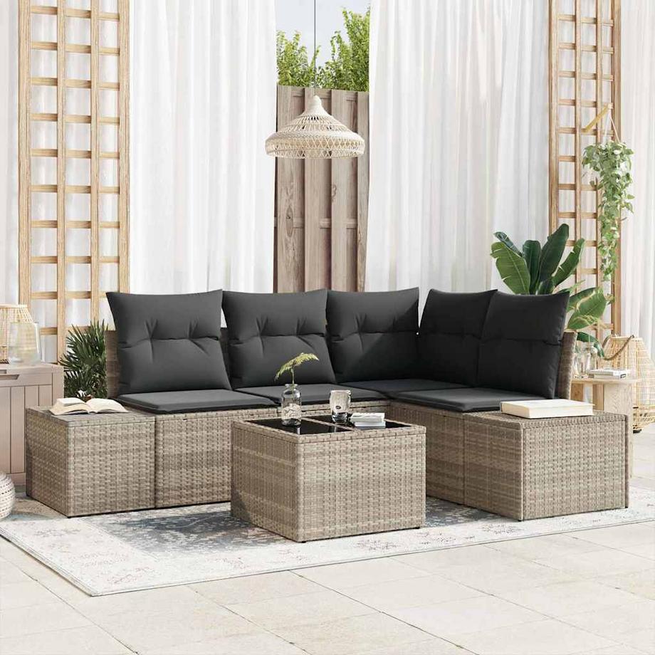VidaXL Ensemble de canapé de jardin poly rattan  