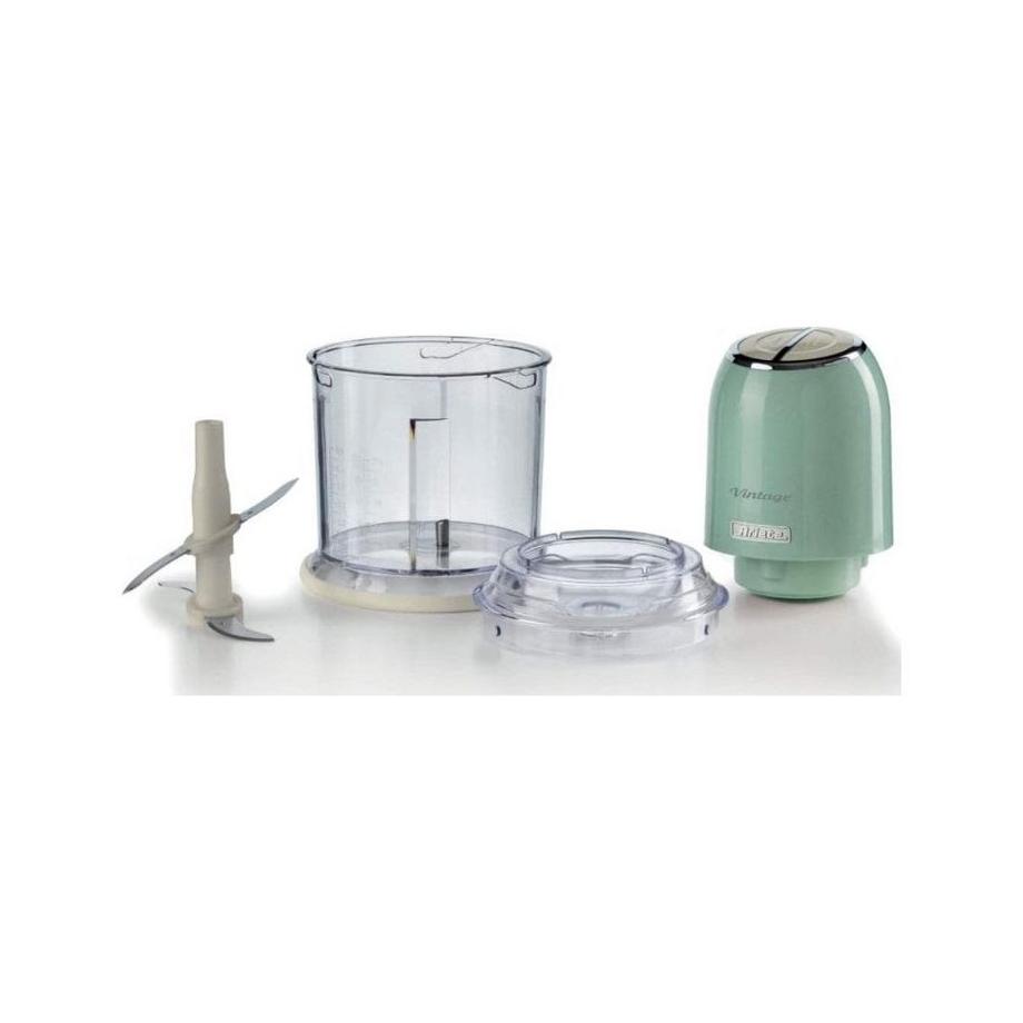 Ariete Ariete 438, Tritatutto Vintage, Chopper e Tritaghiaccio, 2 velocità, 4 lame in Acciaio Inox, Tazza graduata 600 ml, 400 W, Verde  