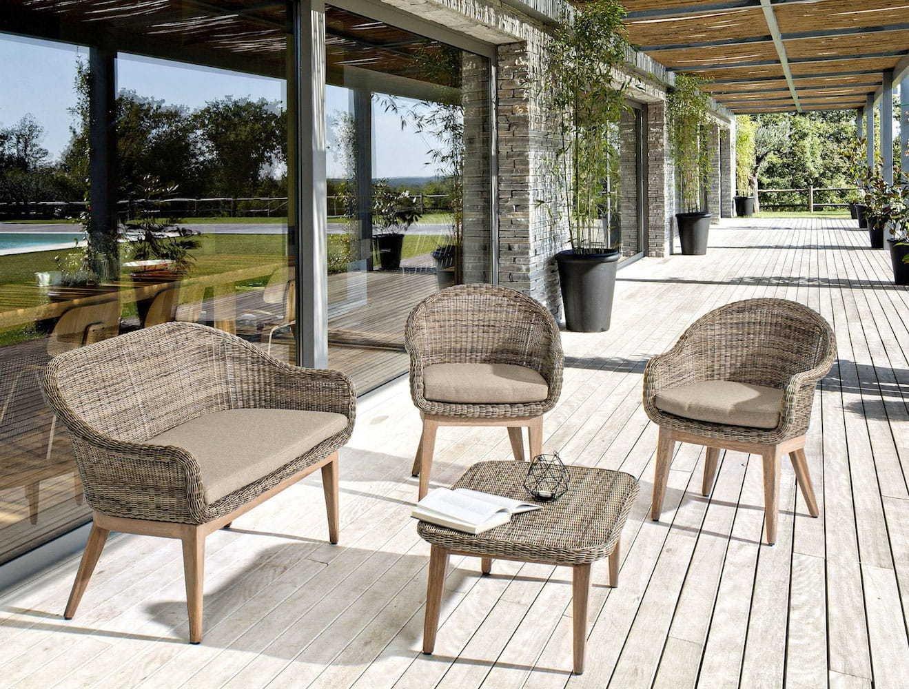 mutoni Table basse de jardin Belen 86x56  