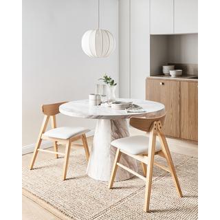 Beliani Lot de 2 chaises de salle à manger en Bois d'hévéa Rétro LACOTA  