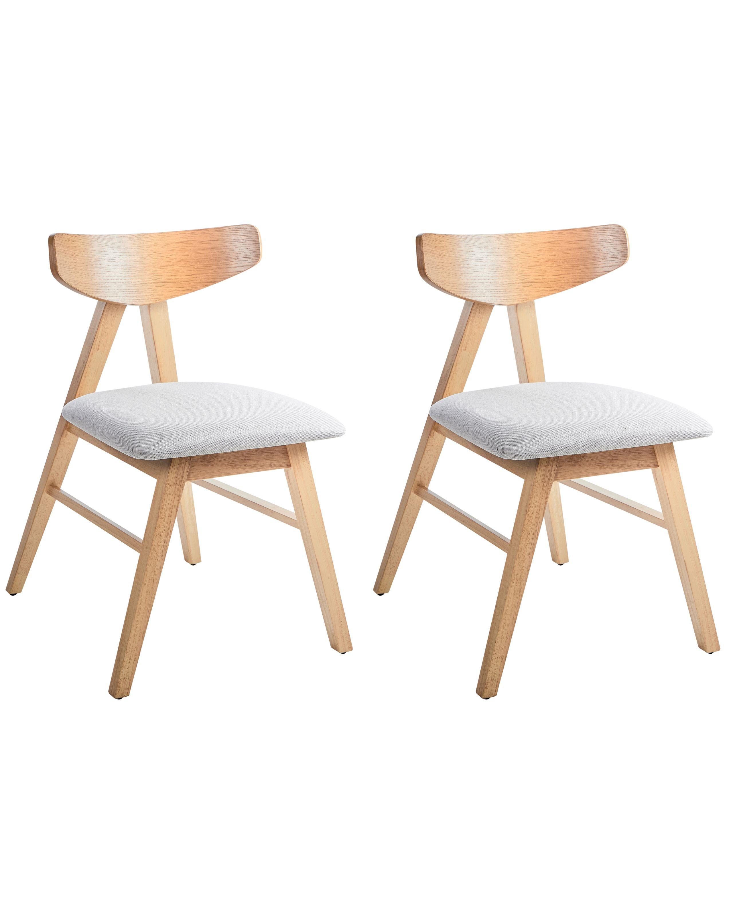 Beliani Lot de 2 chaises de salle à manger en Bois d'hévéa Rétro LACOTA  