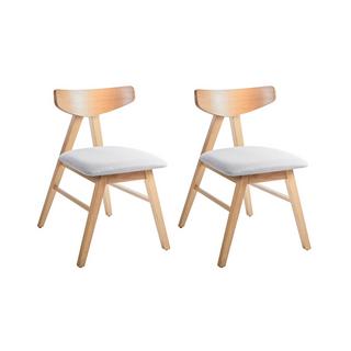Beliani Lot de 2 chaises de salle à manger en Bois d'hévéa Rétro LACOTA  