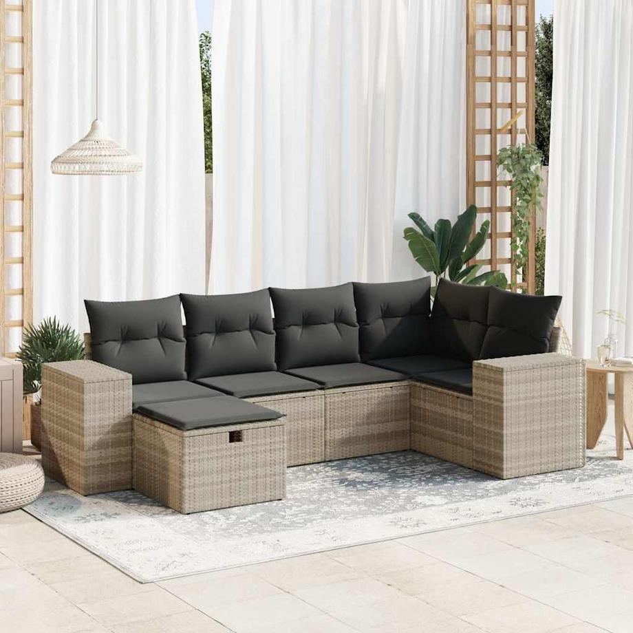 VidaXL set di divani da giardino Polirattan  