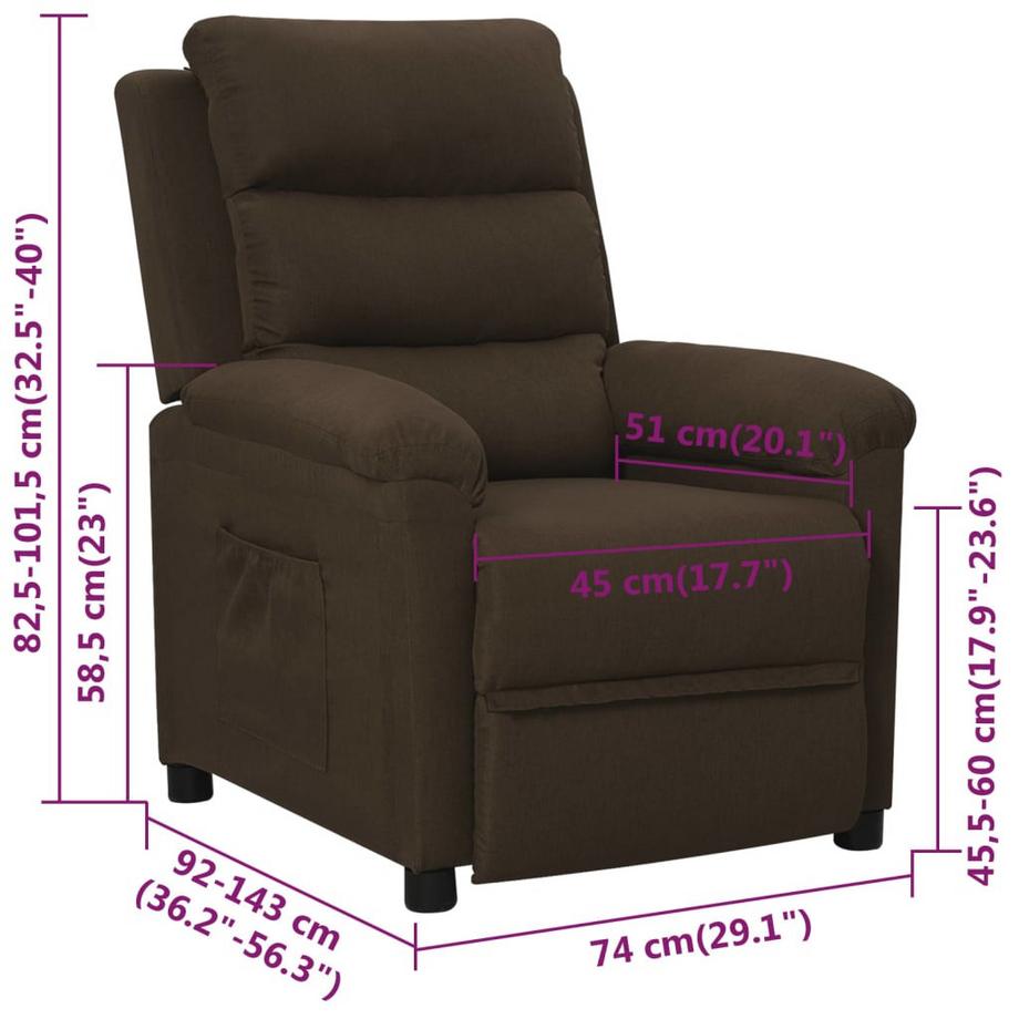 VidaXL Fauteuil inclinable tissu  