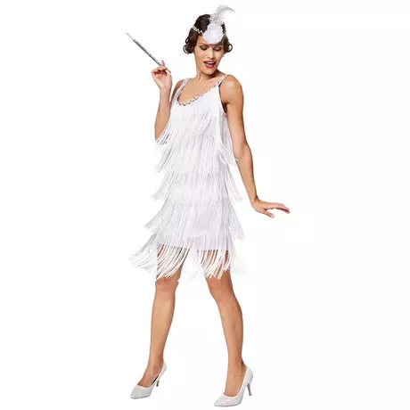 Tectake  Costume de diva Charleston Blanc