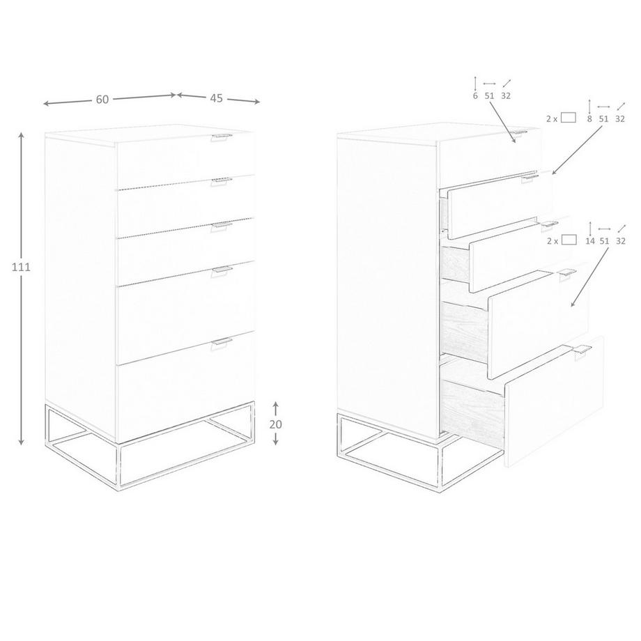 ANGEL CERDA Chiffonieres Holz under Stahl  