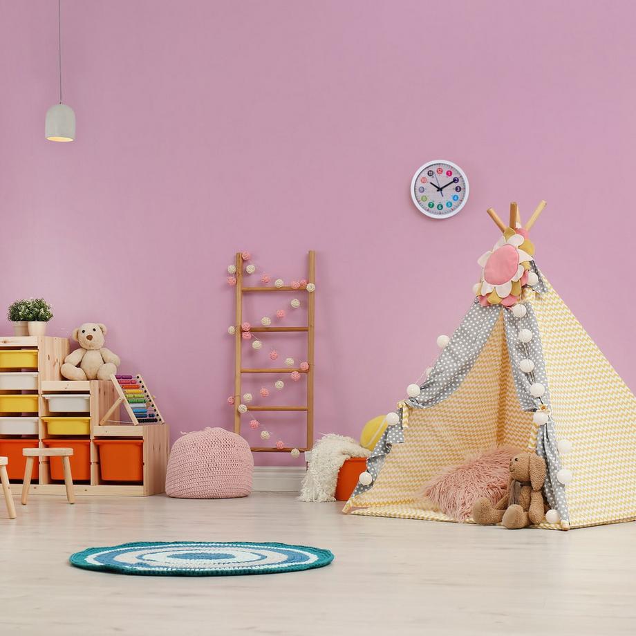 B2X Weiße Wanduhr für Kinder  