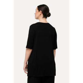 Ulla Popken Shirt-Tunika Stickerei Tunika-Ausschnitt Halbarm  