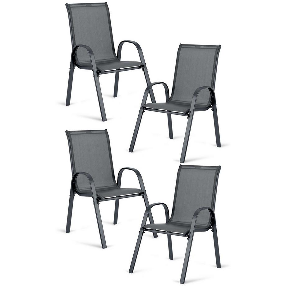 B2X Lot de 4 chaises de jardin en textile Sofotel SO-980  