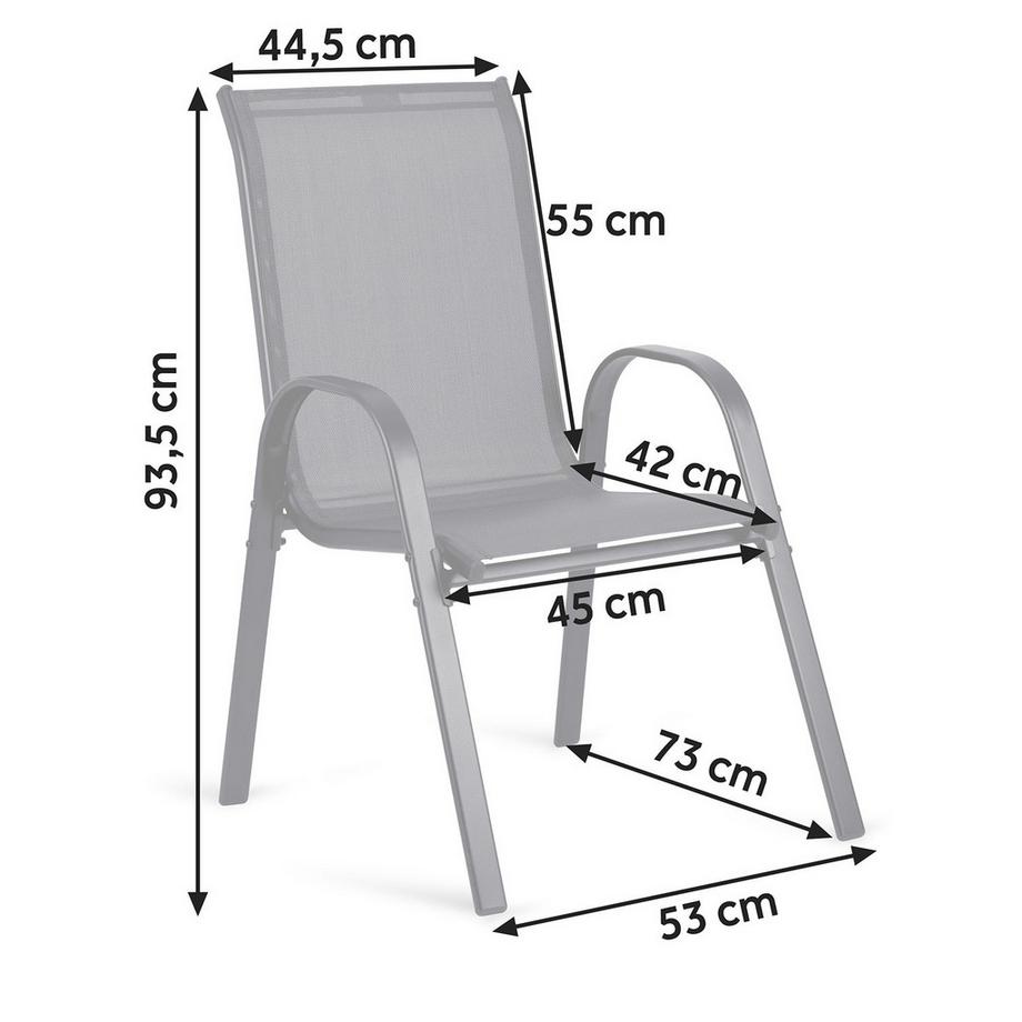 B2X Lot de 4 chaises de jardin en textile Sofotel SO-980  