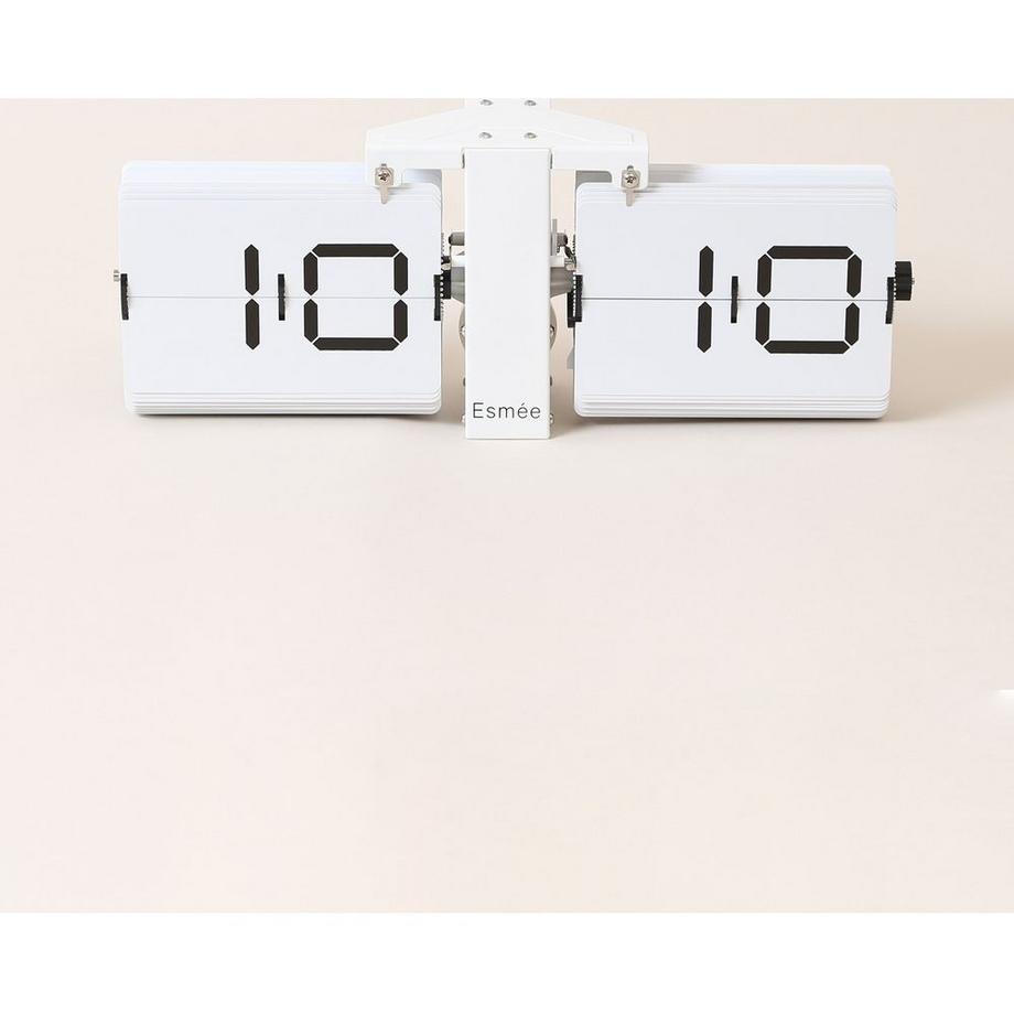 Esmee Wanduhr Flip Clock Weiss  