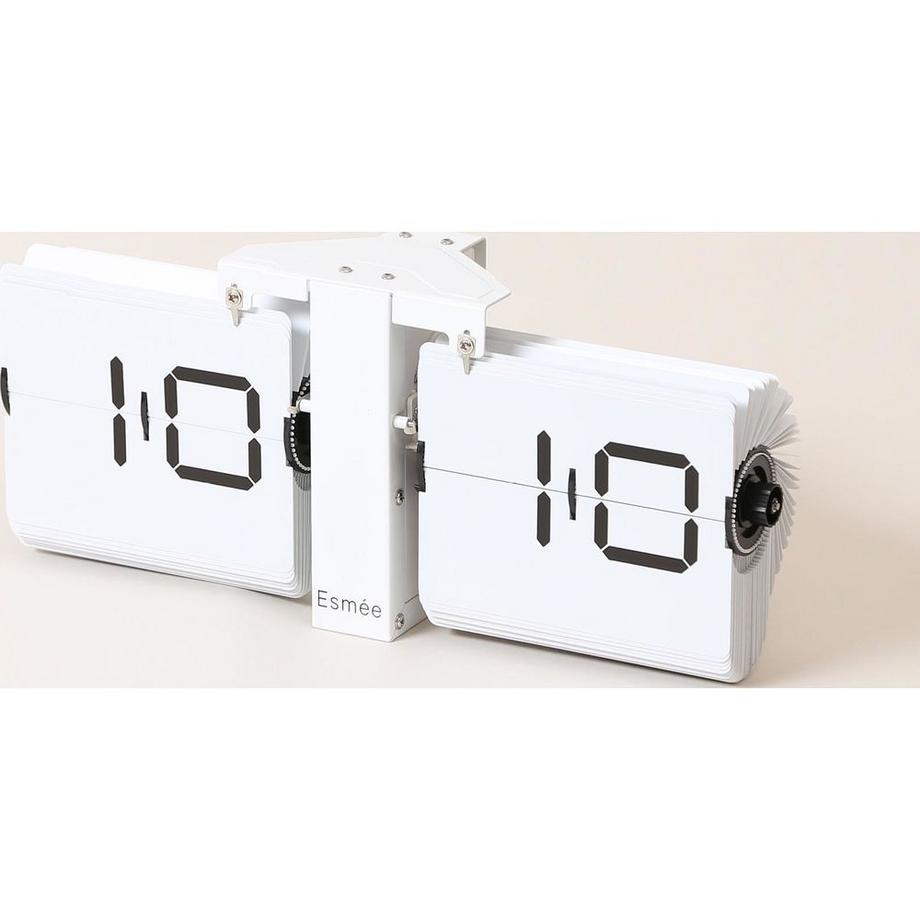 Esmee Wanduhr Flip Clock Weiss  