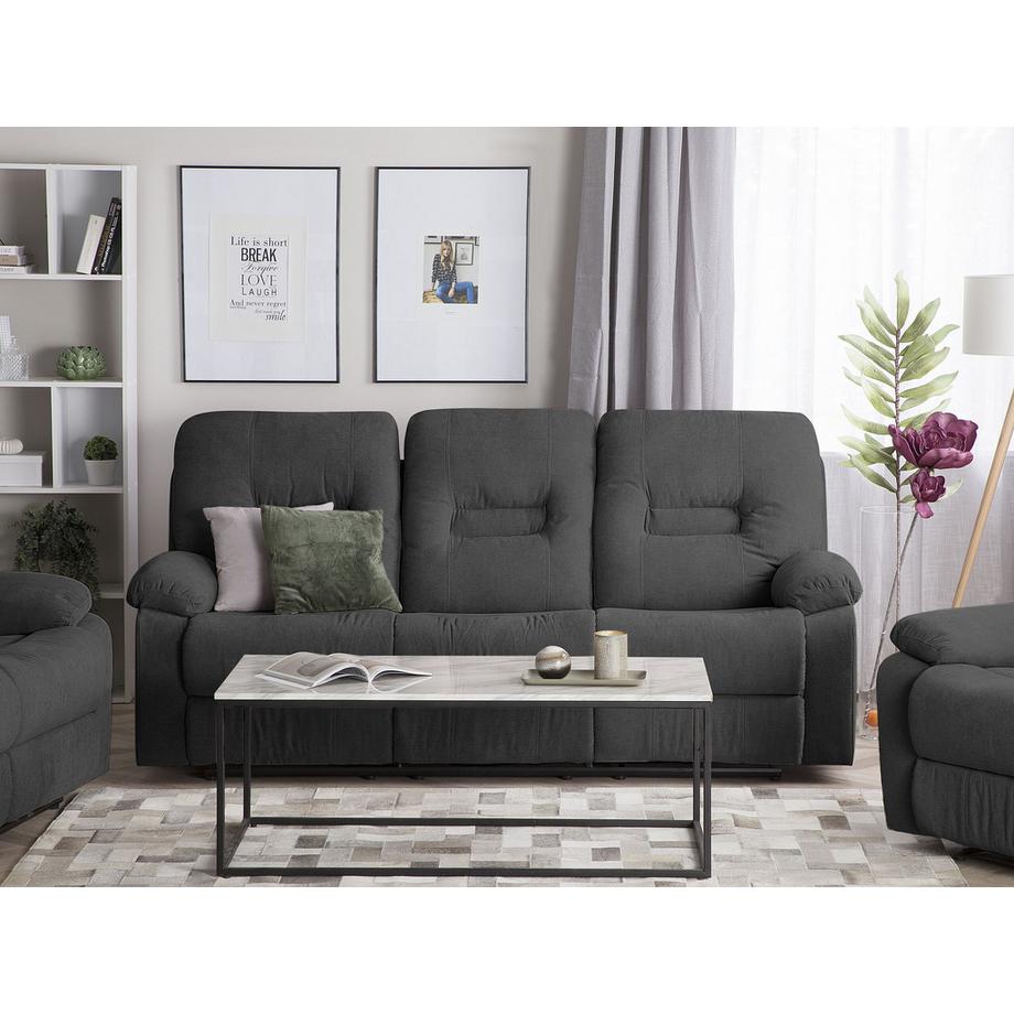 Beliani Divano 3 posti en Tessuto Moderno BERGEN  