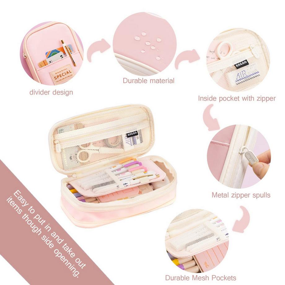 Only-bags.store  Federtasche für Studenten Erwachsene, Federmäppchen groß für Schule & Büro 