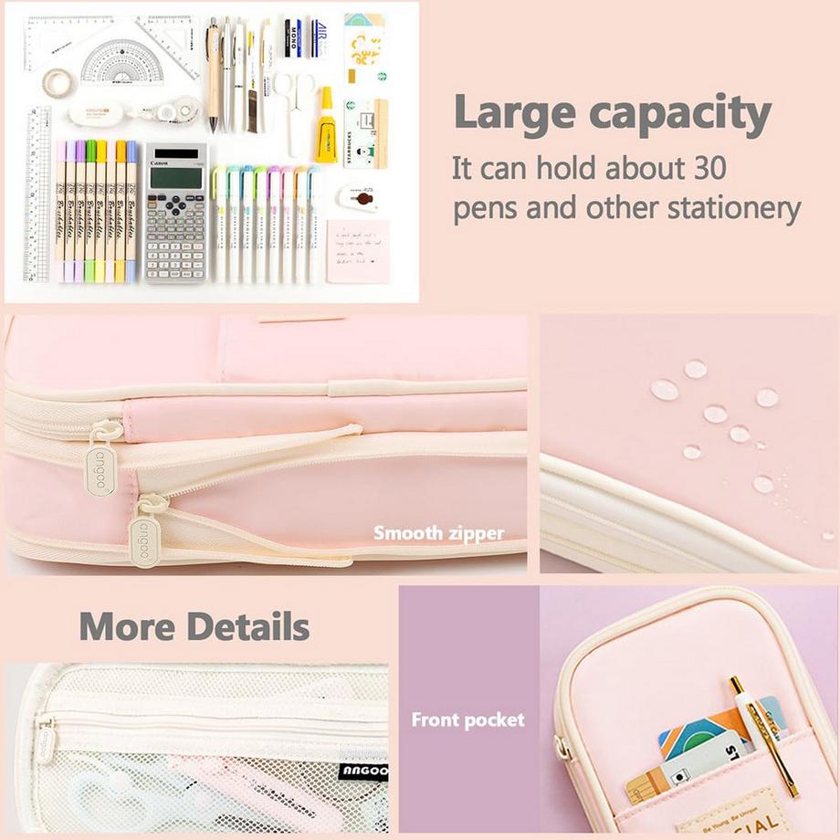 Only-bags.store  Federtasche für Studenten Erwachsene, Federmäppchen groß für Schule & Büro 