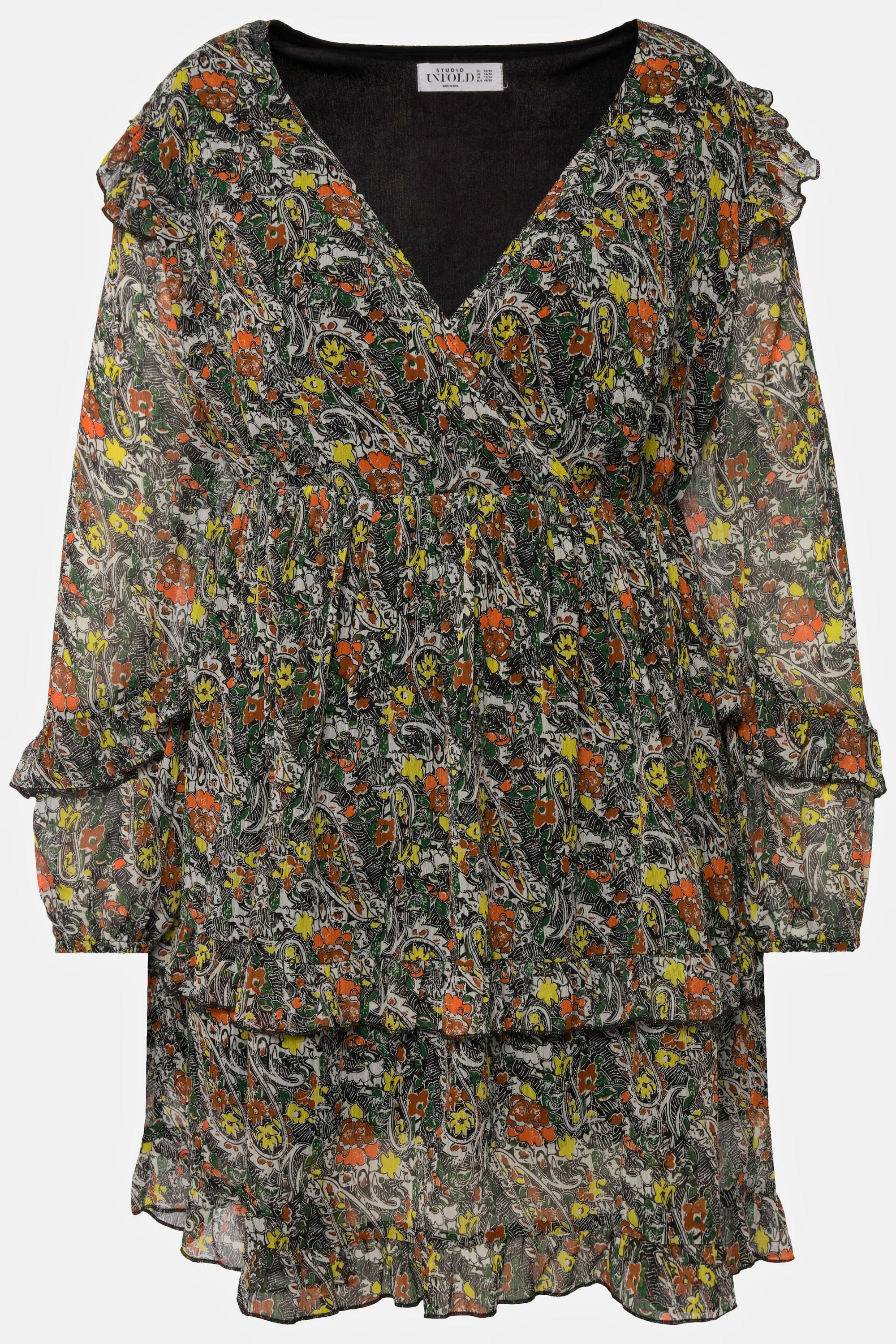 Studio Untold Abito Mini Linea A Stampa Paisley Scollo a V Volant  