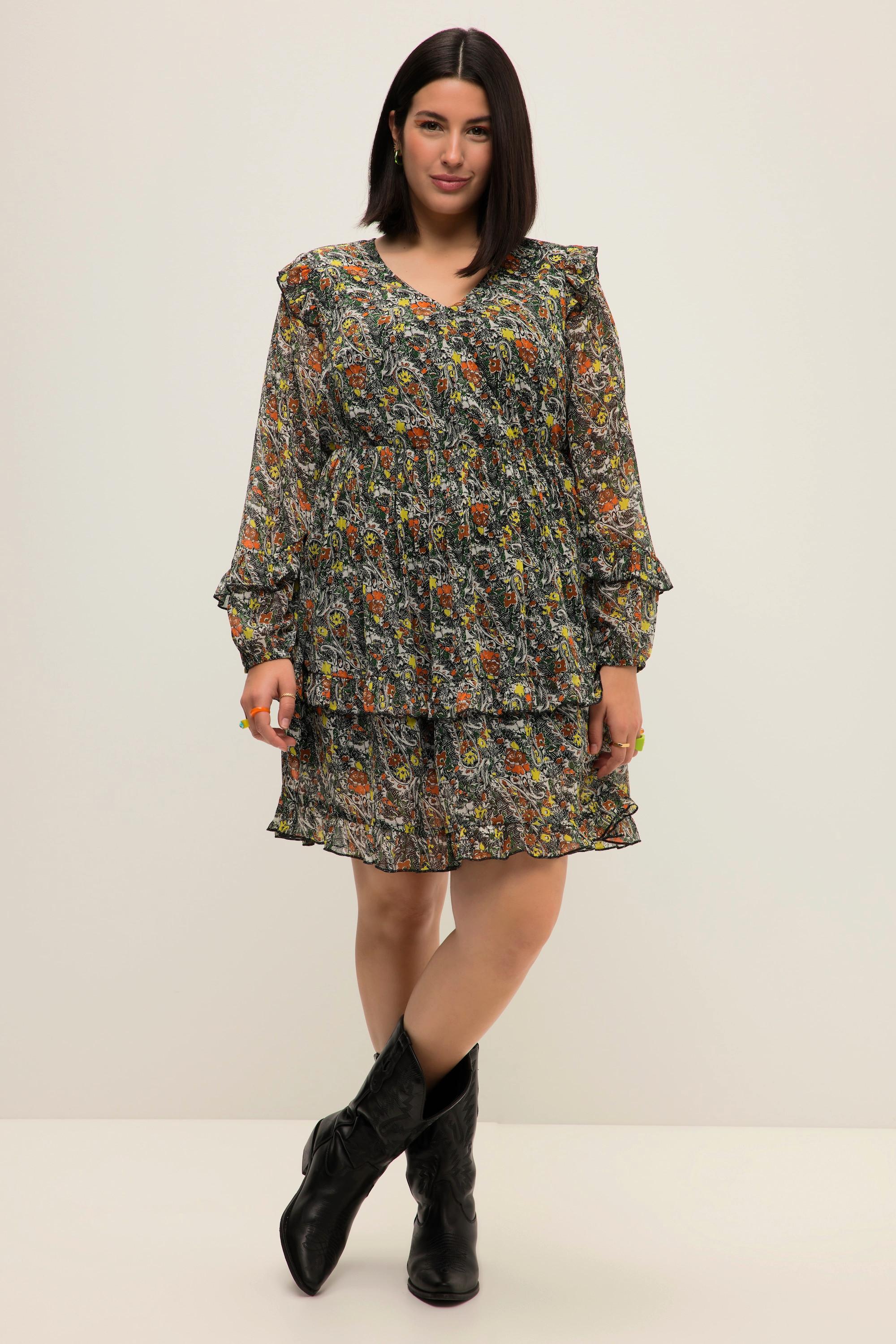 Studio Untold Robe Mini Ligne A Imprimé Cachemire Col V Volants  