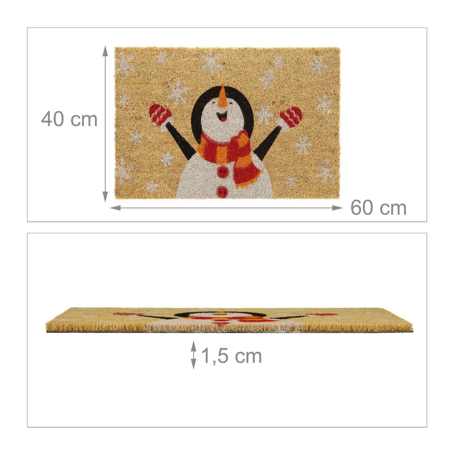 B2X Fußmatte Kokosfaser Schneemann  