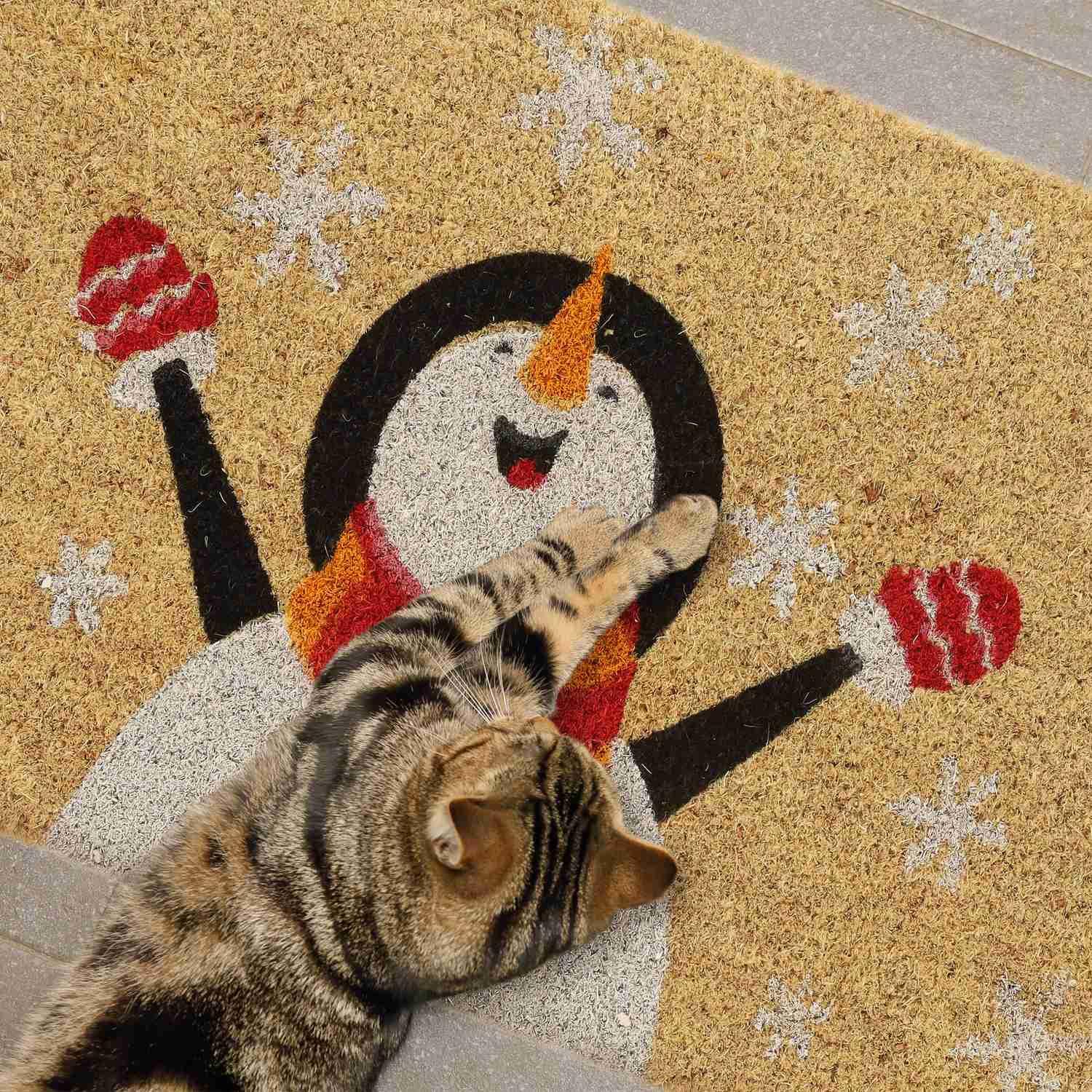 B2X Fußmatte Kokosfaser Schneemann  