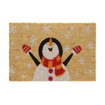 Fußmatte Kokosfaser Schneemann