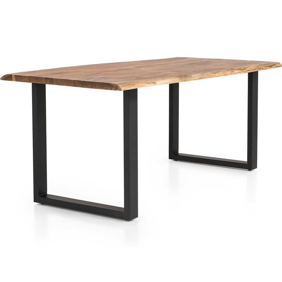 mutoni Table de salle à manger acacia naturel pied en U 160x85  